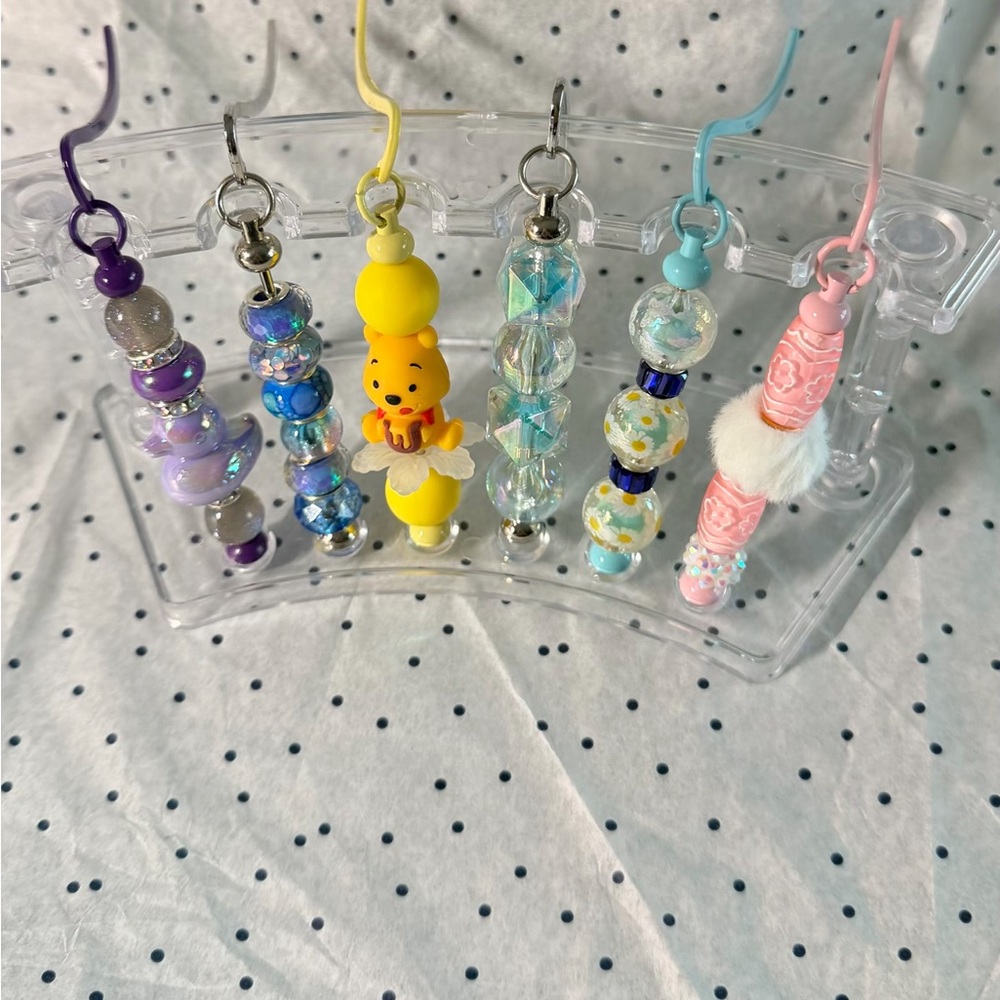 Colorful Beaded Bookmarks, Keychains, and Cell Phone accessories